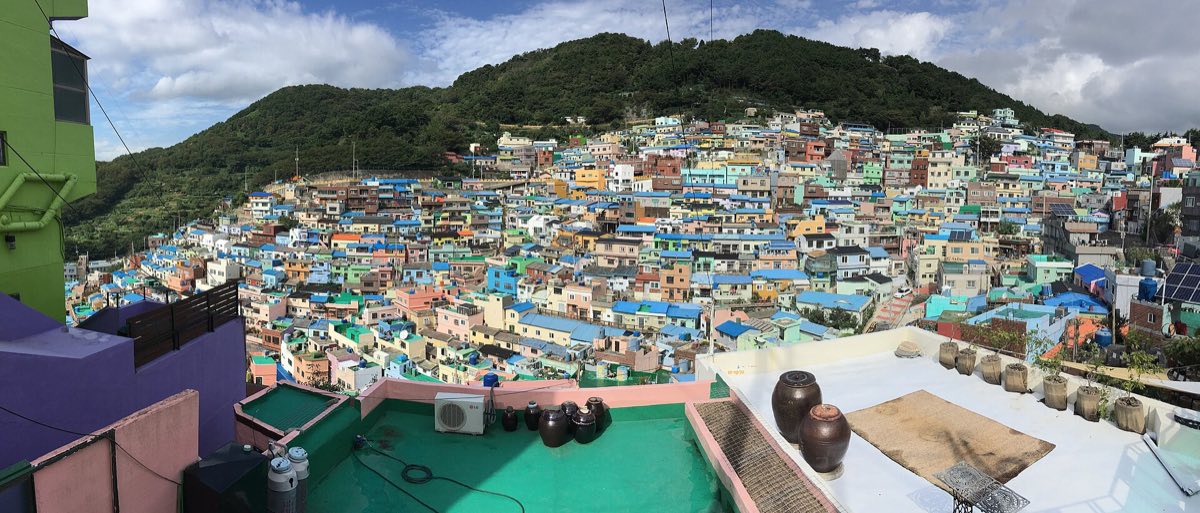 The full panorama of Gamcheon Culture Village on its hillside
