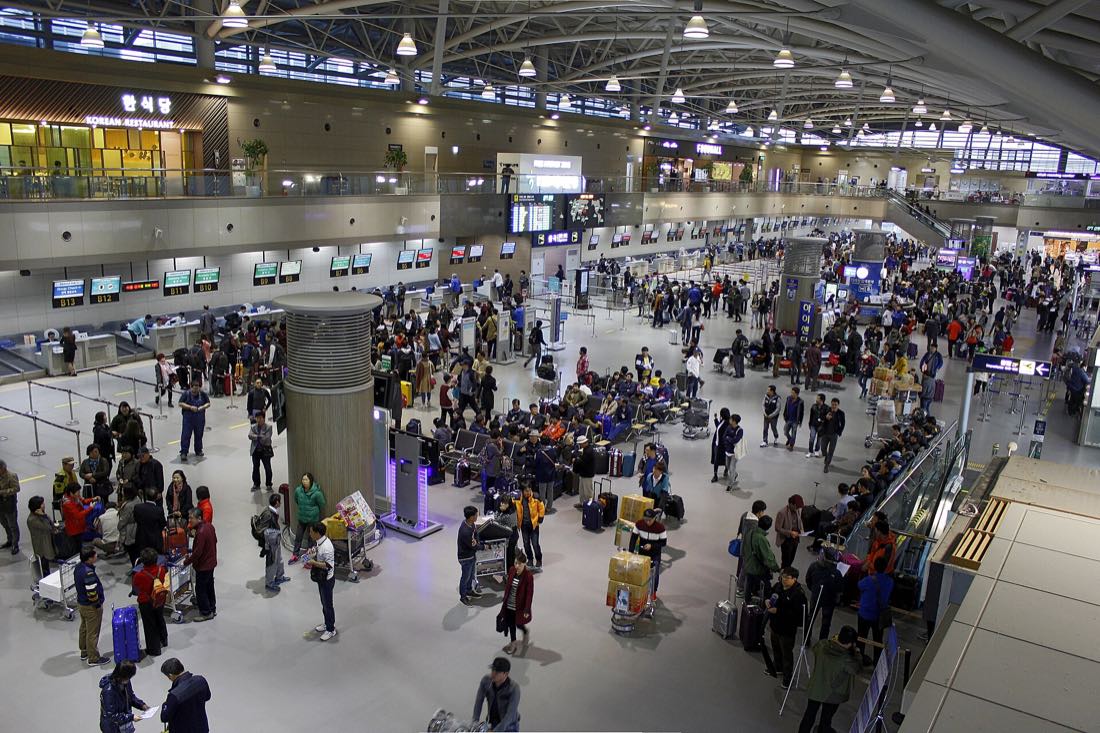 The departure hall at Gimhae International Airport, Busan